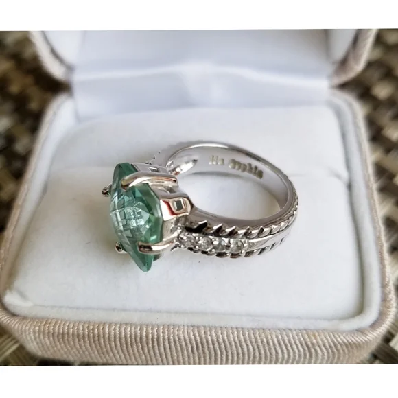 Lia Sophia ring $120 Retail NEW! blue aquamarine stone ring Sz 8, PRICE REDUCED! - Picture 5 of 11